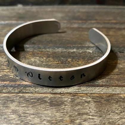 Personalized Cuff Bracelet, Hand Stamped Pet..