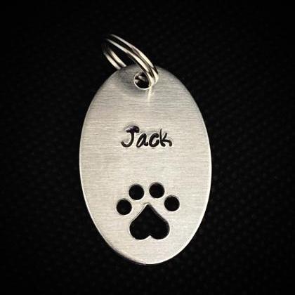Pet Name Tag, Oval Custom Dog Tag, Personalized..