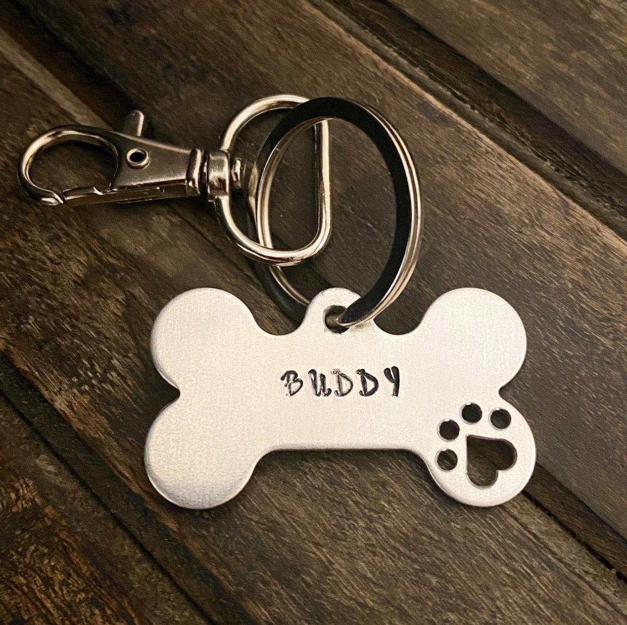 CUSTOMIZED KEY CHAIN, Fur Baby Key Chain, Personalized Hand Stamped Dog Tag