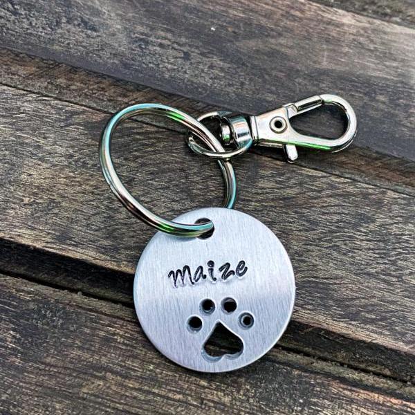 CUSTOMIZED KEY CHAIN, Fur Baby Key Chain, Personalized Hand Stamped key chains